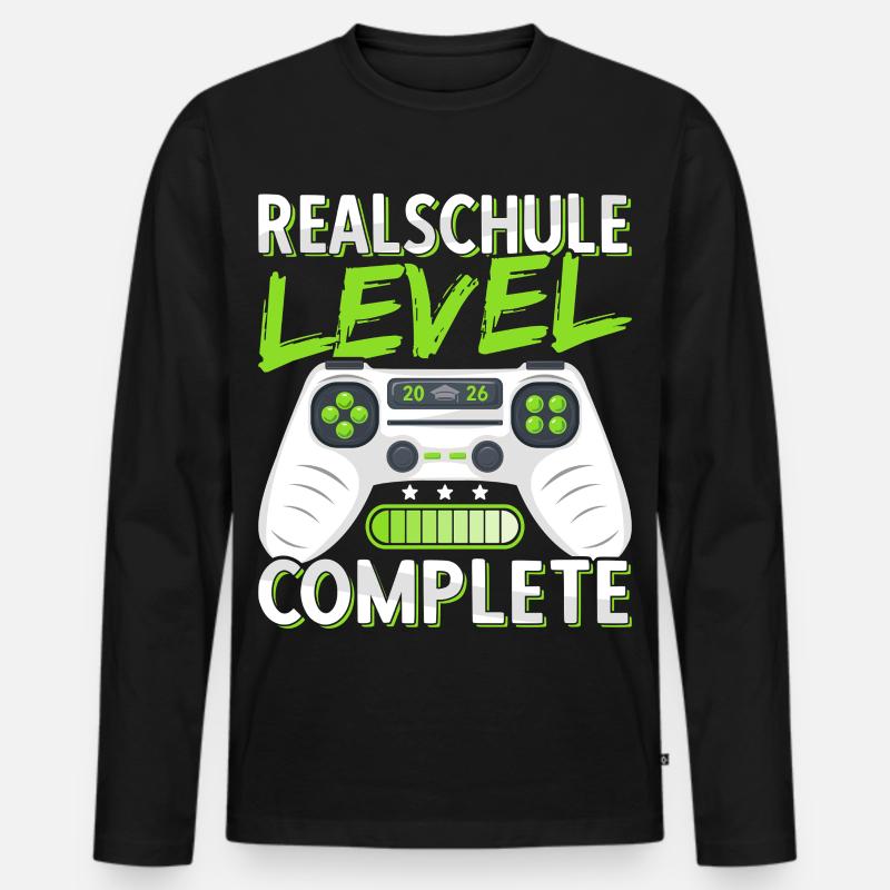 Realschule Abschluss 2026 Realschulabschluss Junge - Männer Premium Bio Langarmshirt - Schwarz