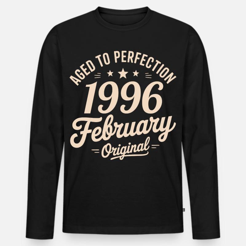 Février 1996 – Februar 1996 - Männer Premium Bio Langarmshirt - Schwarz