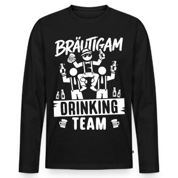 T-shirt de fête de garçon Hommes Grondement de fête de garçon - T-shirt manches longues Premium bio Homme - noir - Devant - Nico (187cm)