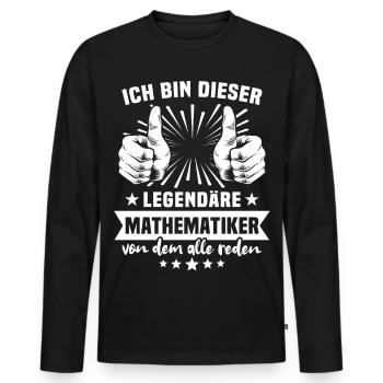 Légende du mathématicien - T-shirt manches longues Premium bio Homme - noir - Devant - Nico (187cm)