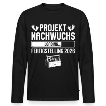 Projet Jeune Talent 2026 Papa Artisan - T-shirt manches longues Premium bio Homme - noir - Devant - Nico (187cm)