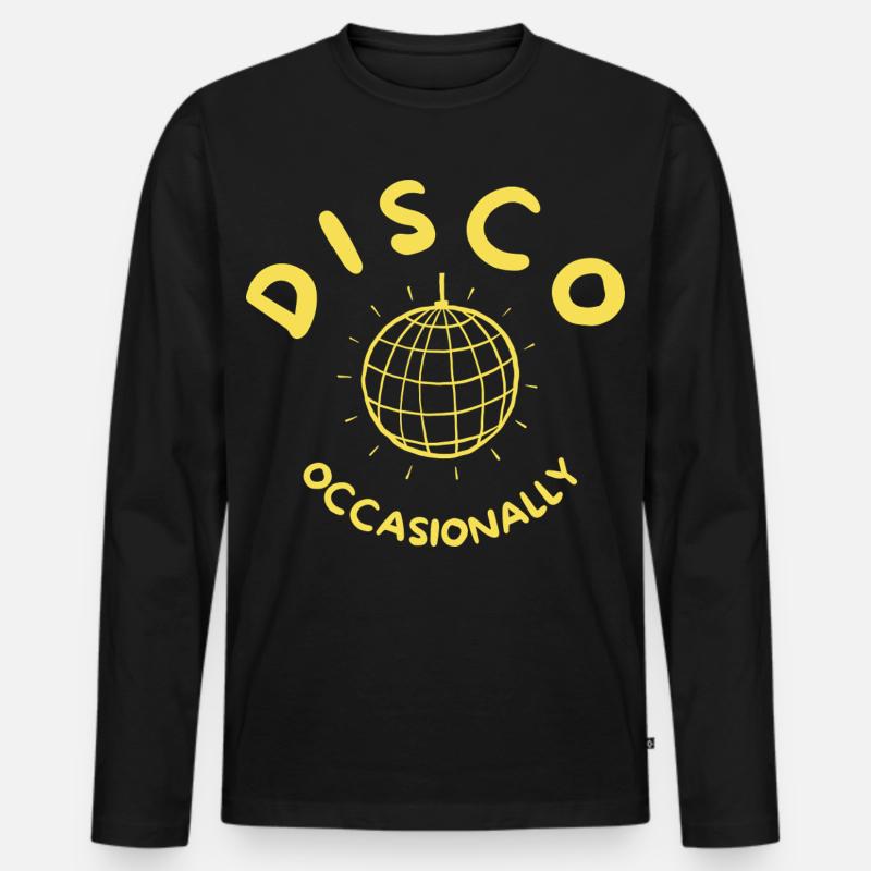 Disco Occasionally - Together Together Retroyellow - Männer Premium Bio Langarmshirt - Schwarz