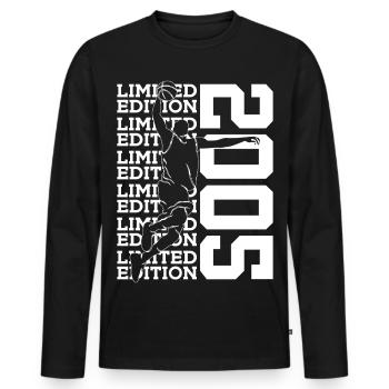 LIMITED EDITION 2005 BASKETBALL 21. GEBURTSTAG - Männer Premium Bio Langarmshirt - Schwarz - Vorne - Nico (187cm)