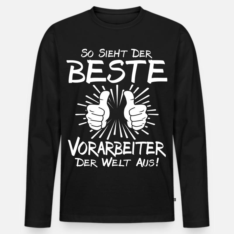 Bester Vorarbeiter - Männer Premium Bio Langarmshirt - Schwarz
