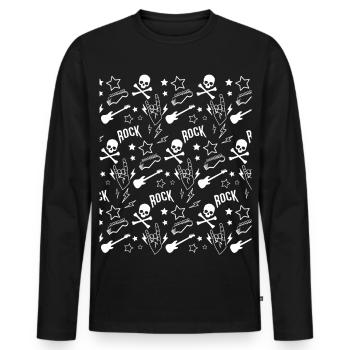 Punk Rock Rebellion – Leather Jackets Style - Men's Premium Organic Long Sleeve Shirt - black - Front - Nico (187cm)