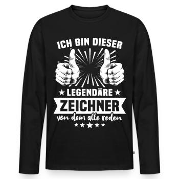 Zeichner Legende - Männer Premium Bio Langarmshirt - Schwarz - Vorne - Nico (187cm)