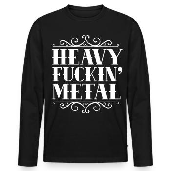 Heavy F***ing Metal - Men's Premium Organic Long Sleeve Shirt - black - Front - Nico (187cm)