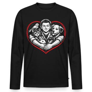 Veterinarian Veterinarian - Men's Premium Organic Long Sleeve Shirt - black - Front - Nico (187cm)