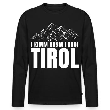 I kimm ausm Landl Tirol DJ Après Ski Ötztal - Men's Premium Organic Long Sleeve Shirt - black - Front - Nico (187cm)