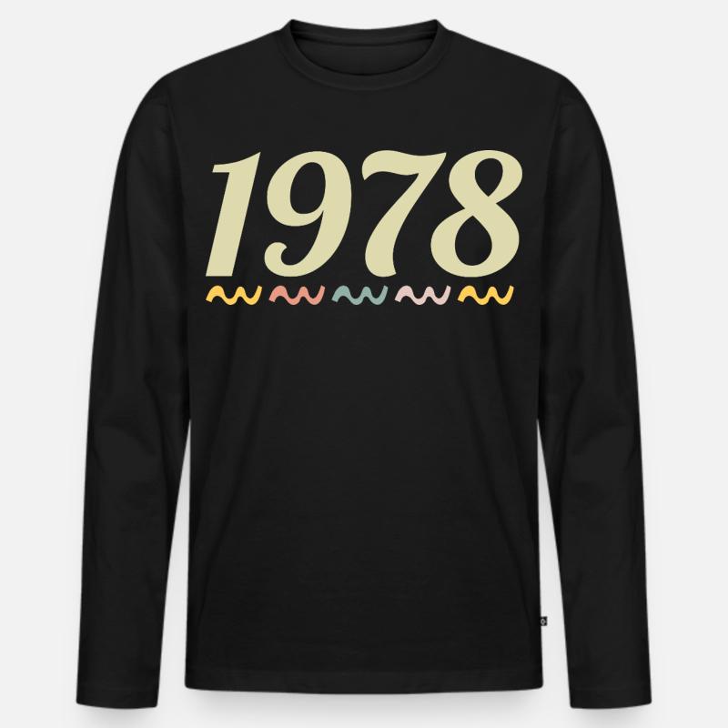 1978 - Männer Premium Bio Langarmshirt - Schwarz