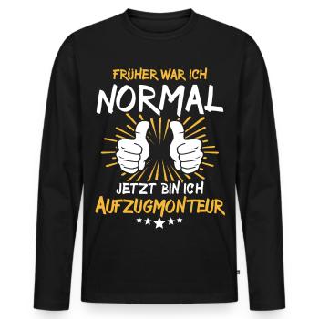 elevator mechanic saying - Men's Premium Organic Long Sleeve Shirt - black - Front - Nico (187cm)