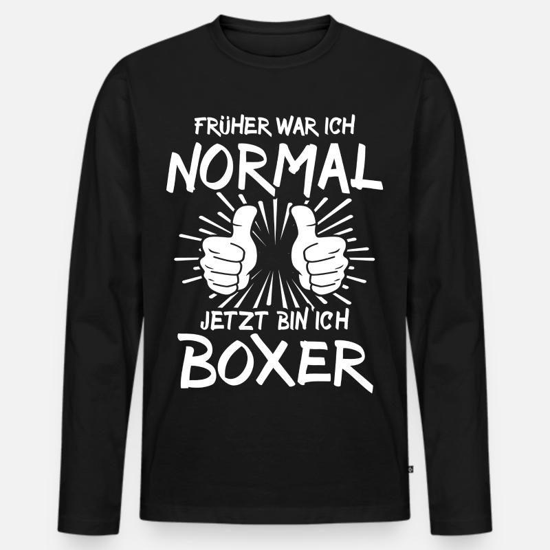 Boxer - Männer Premium Bio Langarmshirt - Schwarz