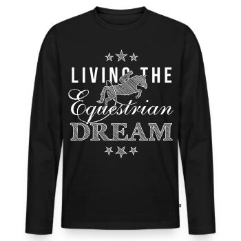 Living the Equestrian Dream - Show Jumping Edition - Men's Premium Organic Long Sleeve Shirt - black - Front - Nico (187cm)