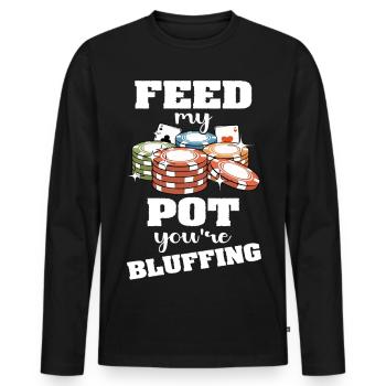 Poker Poker Joueurs - T-shirt manches longues Premium bio Homme - noir - Devant - Nico (187cm)