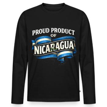 Proud Product Of Nicaragua Nicaragic - Men's Premium Organic Long Sleeve Shirt - black - Front - Nico (187cm)