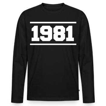 1981 Cadeau rétro 1981 original 1981 - T-shirt manches longues Premium bio Homme - noir - Devant - Nico (187cm)