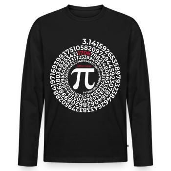 Pi Inventor | William Jones 1706 Circle number - Men's Premium Organic Long Sleeve Shirt - black - Front - Nico (187cm)