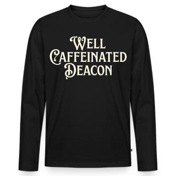 Diacre du ministère religieux du café de l’église - T-shirt manches longues Premium bio Homme - noir - Devant - Nico (187cm)