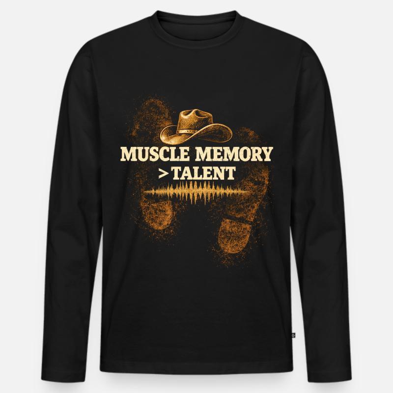 Line Dance Line Dancer - Männer Premium Bio Langarmshirt - Schwarz