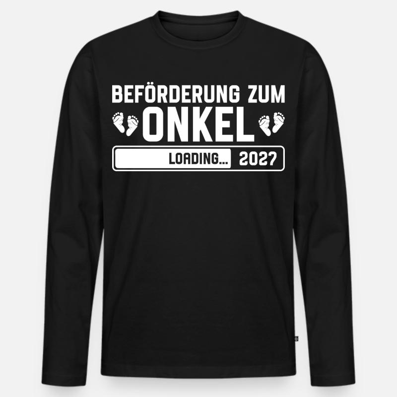 Beförderung zum Onkel 2027 loading - Männer Premium Bio Langarmshirt - Schwarz