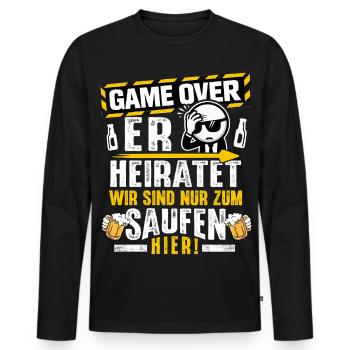 Bachelor Party Men T-Shirt Bachelor Party Rumbling - Men's Premium Organic Long Sleeve Shirt - black - Front - Nico (187cm)