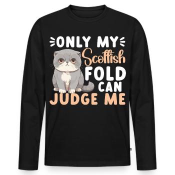 Katzenbesitzer Futterkatzen Kuscheltier-Katzenliebhaber - Männer Premium Bio Langarmshirt - Schwarz - Vorne - Nico (187cm)