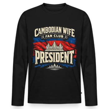 Cambodge Cambodgiens - T-shirt manches longues Premium bio Homme - noir - Devant - Nico (187cm)
