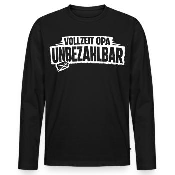 Full-time Grandpa Priceless - Men's Premium Organic Long Sleeve Shirt - black - Front - Nico (187cm)