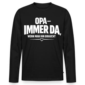 Always there when you need it - Men's Premium Organic Long Sleeve Shirt - black - Front - Nico (187cm)