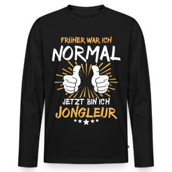 Jongleur Spruch - Männer Premium Bio Langarmshirt - Schwarz - Vorne - Nico (187cm)