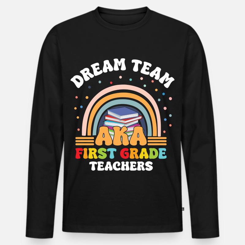Lehrer-Dreamteam der ersten Klasse - Männer Premium Bio Langarmshirt - Schwarz