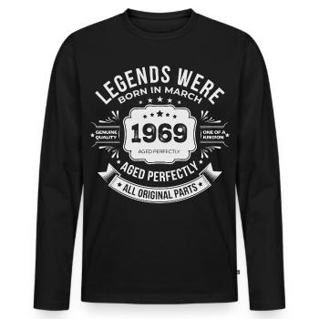 March 1969 Birthday 1969 Legends Mars - Men's Premium Organic Long Sleeve Shirt - black - Front - Nico (187cm)