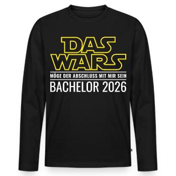 Bachelor 2026 Das wars - Männer Premium Bio Langarmshirt - Schwarz - Vorne - Nico (187cm)