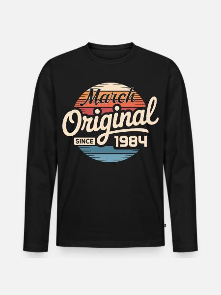 Legendary since march 1984 - Men's Premium Organic Long Sleeve Shirt - black