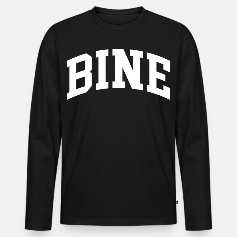 Bine - Männer Premium Bio Langarmshirt - Schwarz