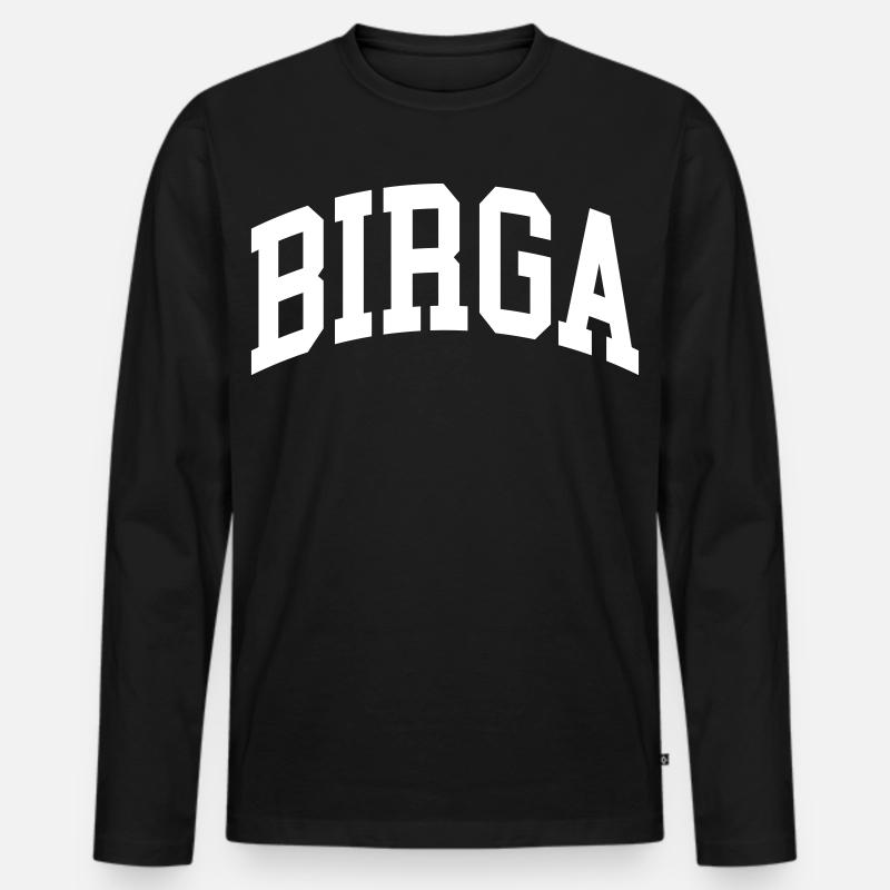 Birga - Männer Premium Bio Langarmshirt - Schwarz