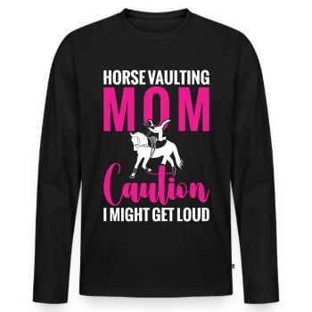 Maman de la saut à cheval Équestre artistique Lunger - T-shirt manches longues Premium bio Homme - noir - Devant - Nico (187cm)