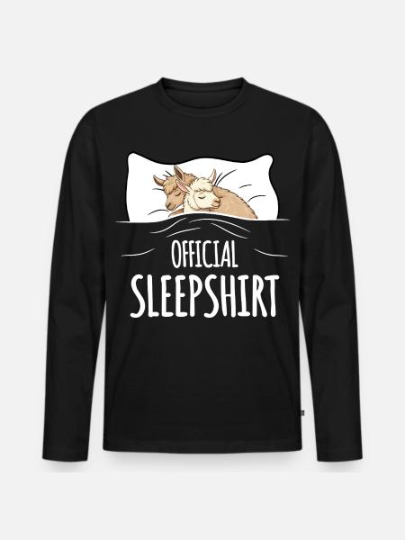 Lama Sleepshirt black - Men's Premium Organic Long Sleeve Shirt - black