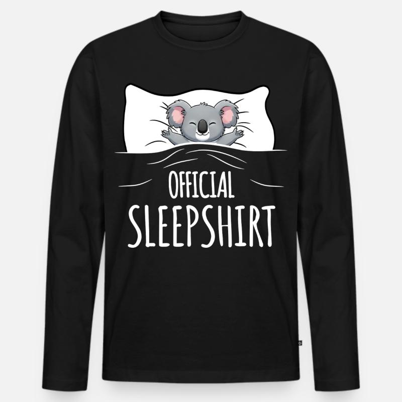 Koala Sleepshirt - Männer Premium Bio Langarmshirt - Schwarz