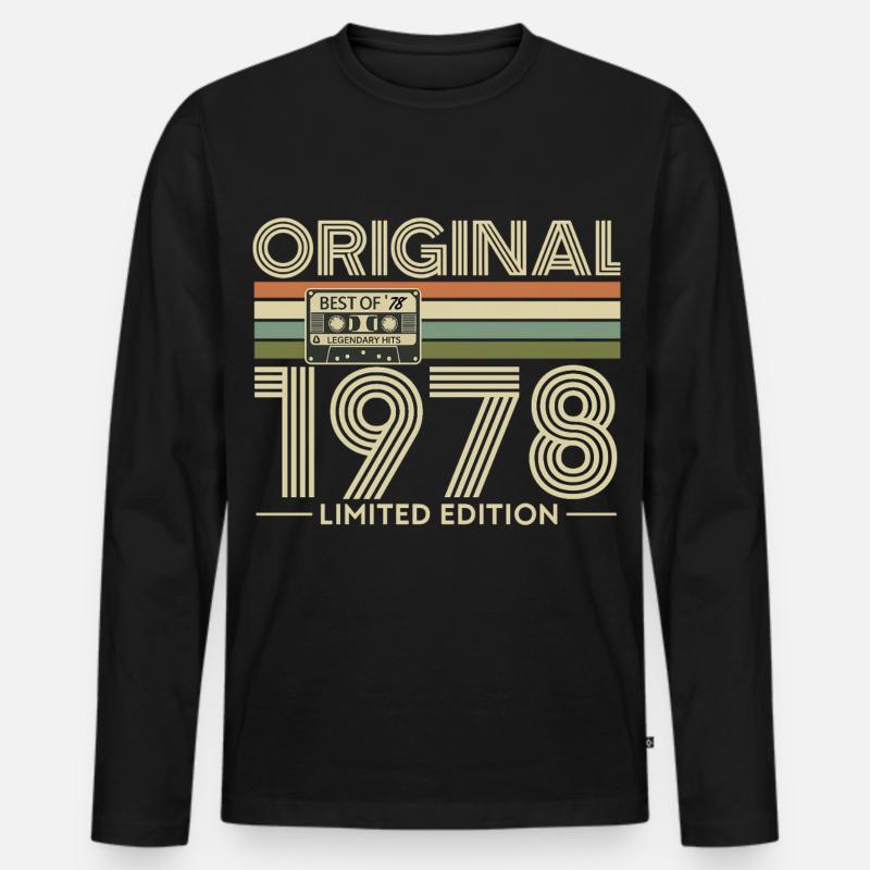 Original 1978 Limited Edition Retro - Männer Premium Bio Langarmshirt - Schwarz