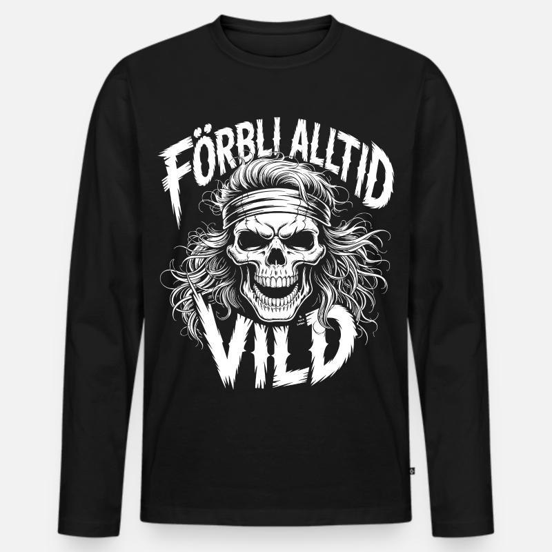 Wild Side Skull - Männer Premium Bio Langarmshirt - Schwarz