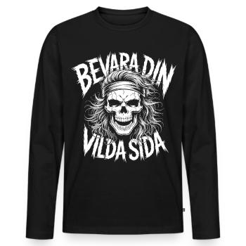 Wild Side Skull - Men's Premium Organic Long Sleeve Shirt - black - Front - Nico (187cm)