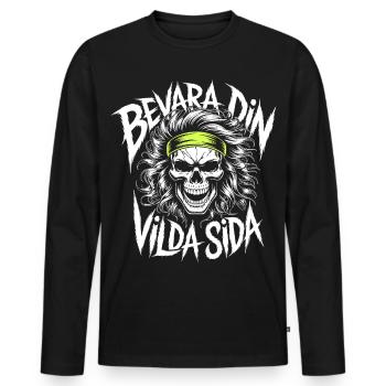 Conception du bandana en forme de crâne néon - T-shirt manches longues Premium bio Homme - noir - Devant - Nico (187cm)