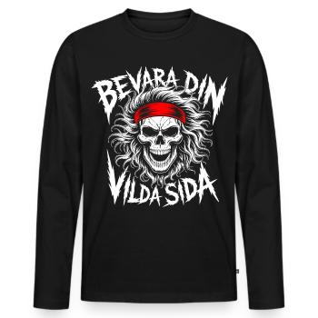 Wild Side Skull - Men's Premium Organic Long Sleeve Shirt - black - Front - Nico (187cm)