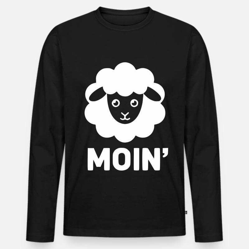 MOIN Schaf Logo – Nordisch Minimal - Männer Premium Bio Langarmshirt - Schwarz