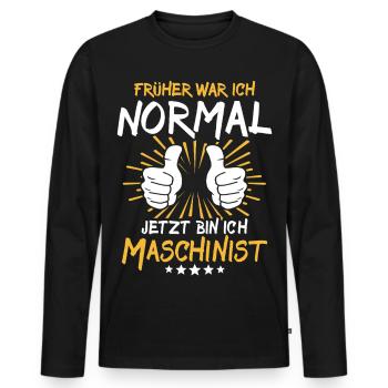Machiniste Spruch - T-shirt manches longues Premium bio Homme - noir - Devant - Nico (187cm)