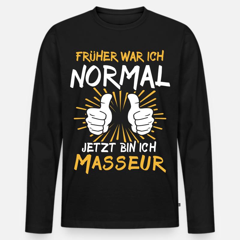 Masseur Spruch - Männer Premium Bio Langarmshirt - Schwarz