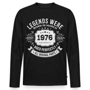 March 1976 Birthday 1976 Legends Mars - Men's Premium Organic Long Sleeve Shirt - black - Front - Nico (187cm)