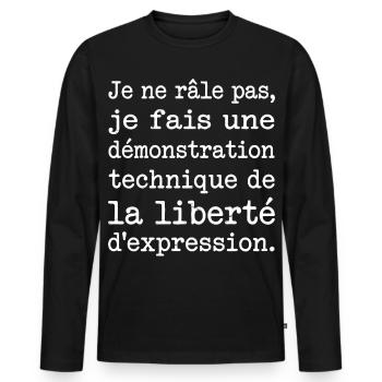 Humor, Complaining, Freedom of expression - Men's Premium Organic Long Sleeve Shirt - black - Front - Nico (187cm)