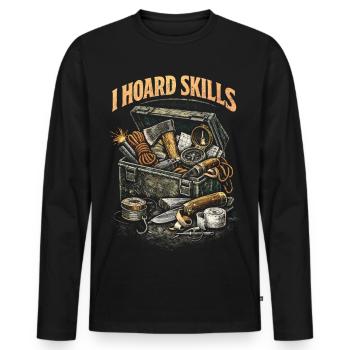 Prepper Survivalists - Men's Premium Organic Long Sleeve Shirt - black - Front - Nico (187cm)